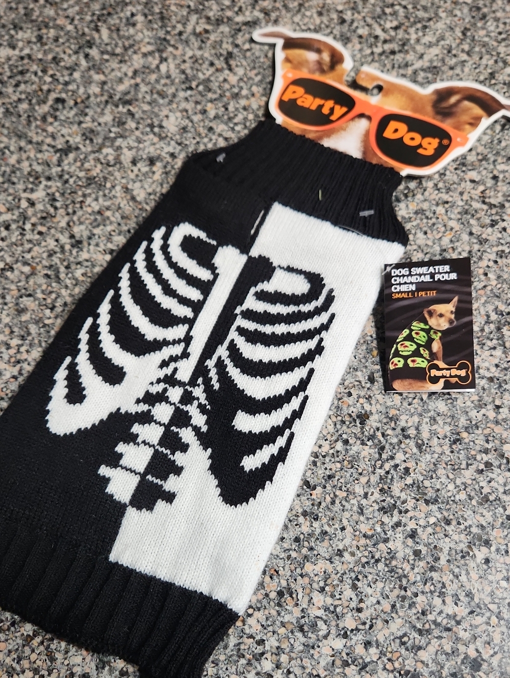 Mew Skeleton Dog Sweater- Small